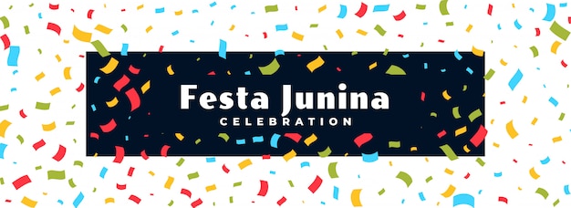 Free vector festa junina celebration confetti banner