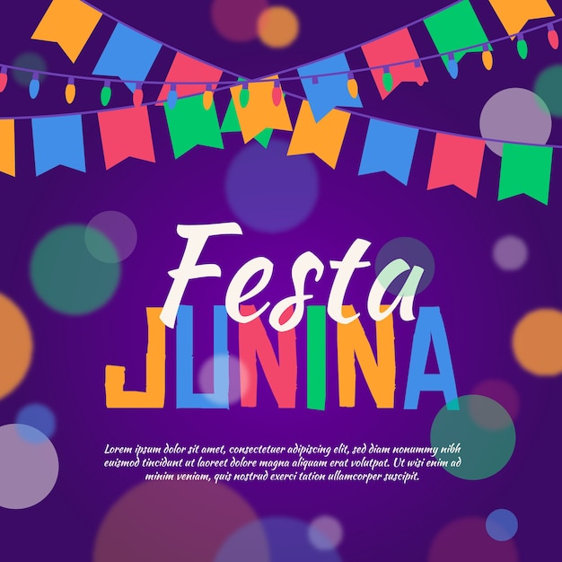 Free vector festa junina celebration day concept