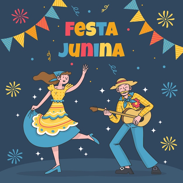 Free vector festa junina celebration