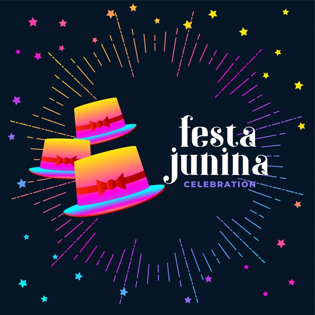 Festa junina colorful hat card