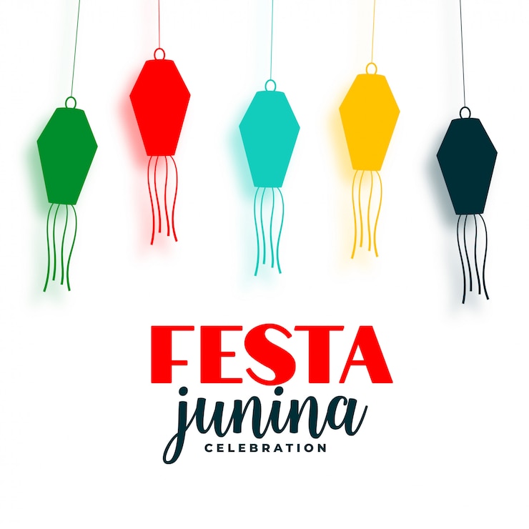 Free Vector festa junina colorful lamps decorative holiday background