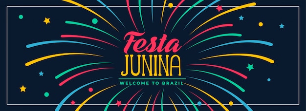 Vettore gratuito festa junina colori banner design