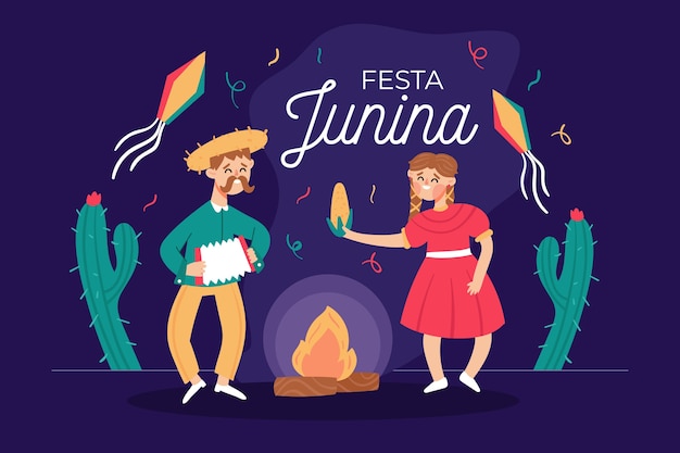 Free vector festa junina concept