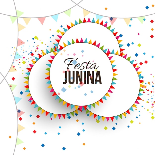 둥근 화환 축제 junina 디자인