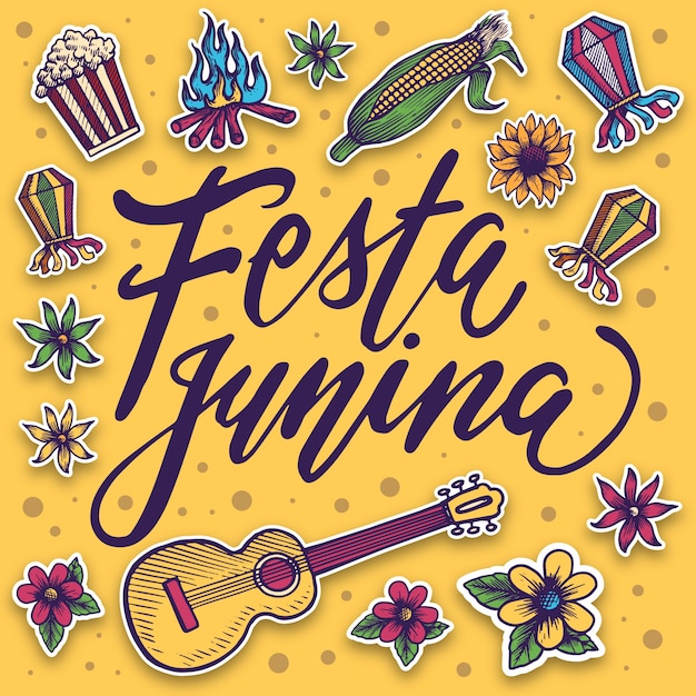 Free vector festa junina drawing