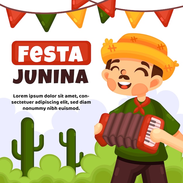 Festa junina событие плоский дизайн