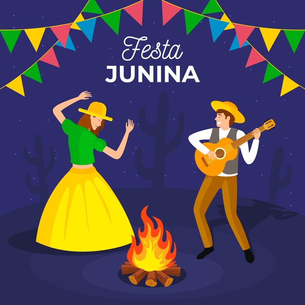 festa junina in flat design
