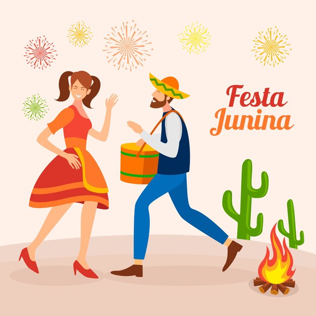 평면 디자인의 축제 junina