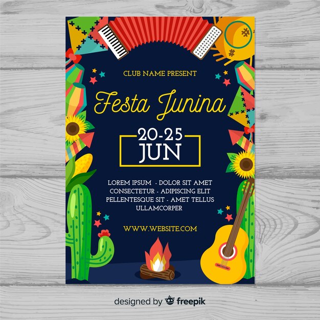 Festa junina флаер шаблон