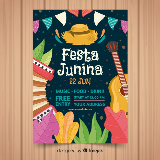 Festa junina flyer template