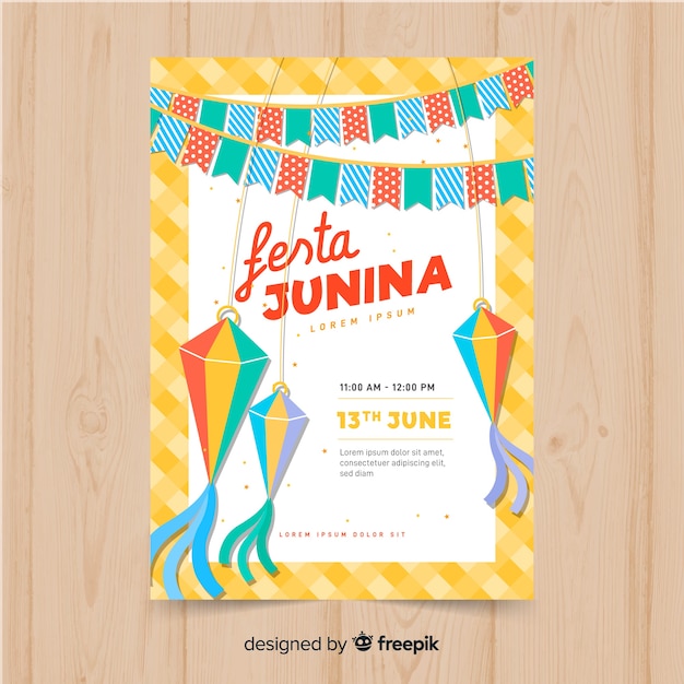 Festa junina флаер шаблон