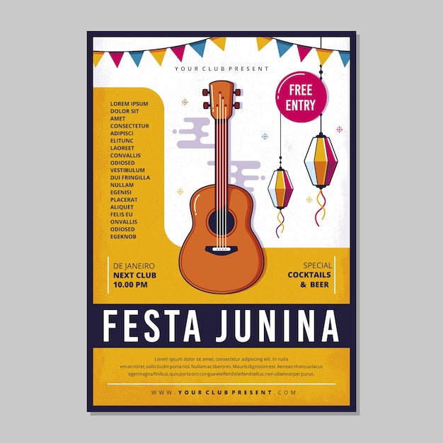 Festa junina флаер шаблон