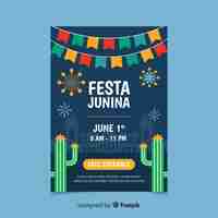 Vettore gratuito festa junina flyer