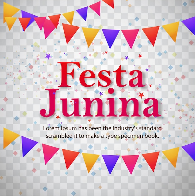 Free vector festa junina illustration with space for text