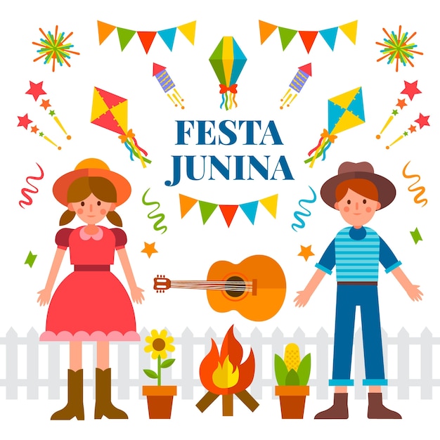 Festa junina в плоском дизайне