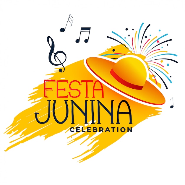 Vettore gratuito festa junina musica e cappello