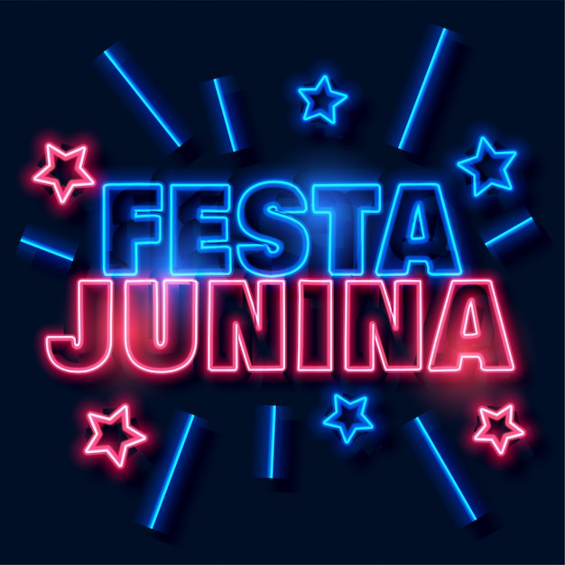 Festa junina неоновый текст