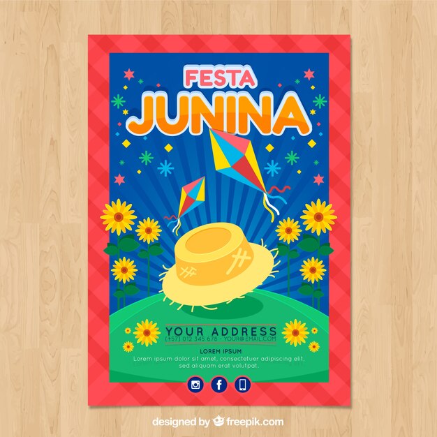 필드와 해바라기 축제 junina 포스터 초대