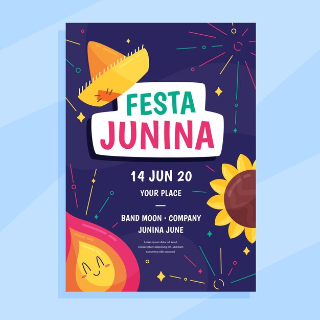 Festa junina poster template theme