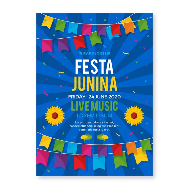 전단지 디자인을위한 축제 junina 템플릿