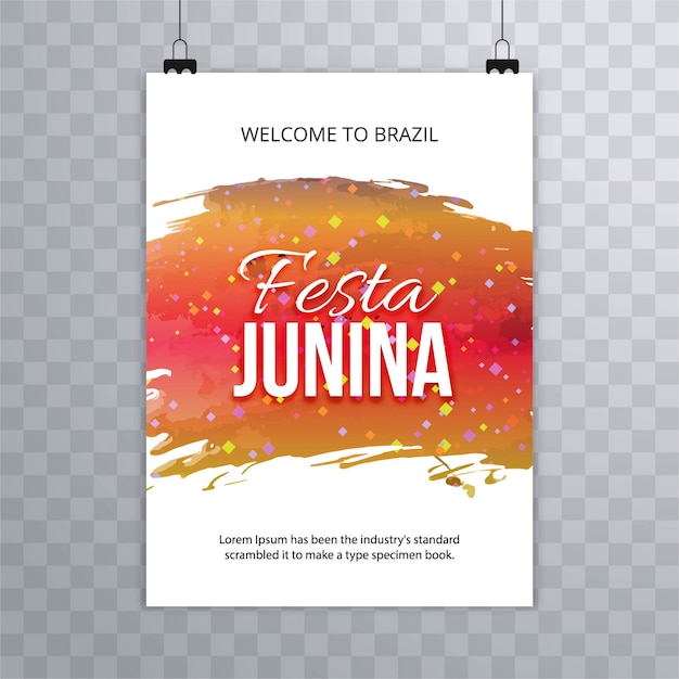 Free vector festa junina template with paint brushes