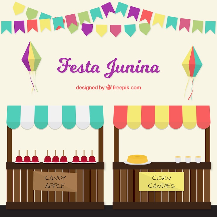 Free Vector festa junina typical food background