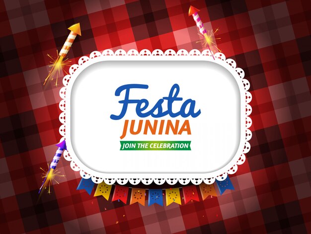 페넌트와 불꽃 놀이 축제 Junina