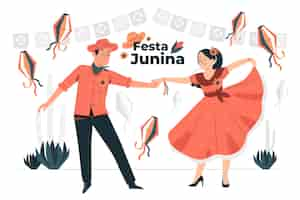 Free vector festas juninas concept illustration