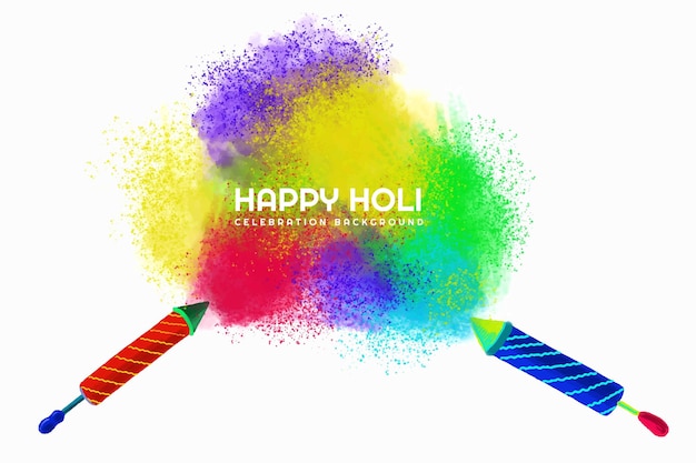 Free vector festival of colors celebration happy holi card background