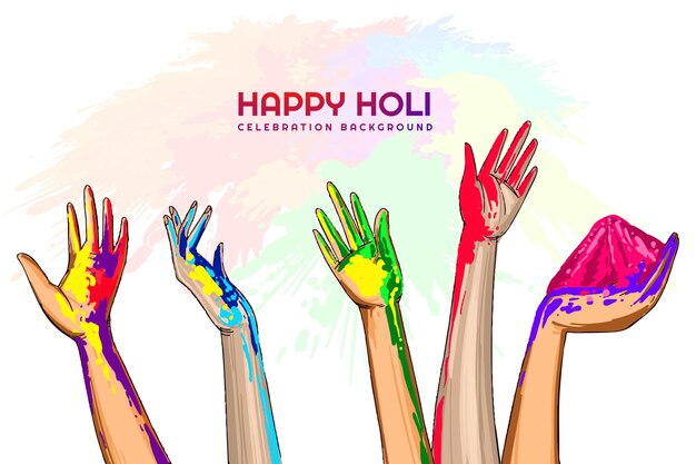 Festival of colors celebration happy holi card holiday background