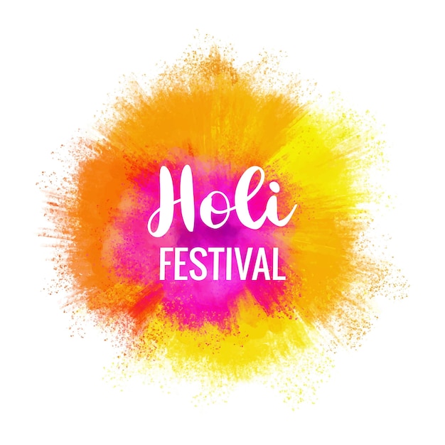 Vettore gratuito il festival dei colori spruzza lo sfondo felice della carta holi