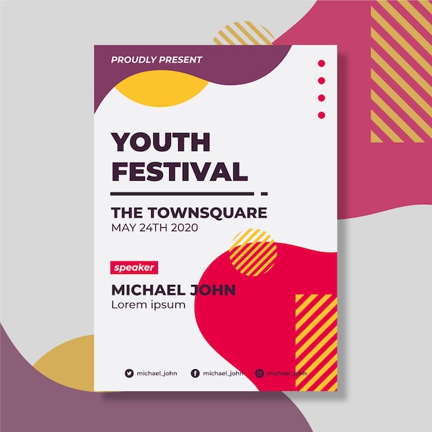 Free vector festival design poster template concept