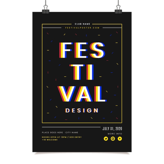 Modello del manifesto di design del festival