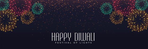 Festival fireworks banner for diwali