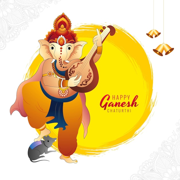 Sfondo della carta di celebrazione del festival di ganesh chaturthi