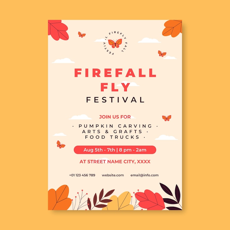 Free Vector festival invitation template design