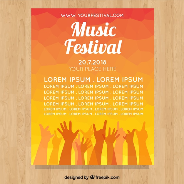 Festival poster with hands