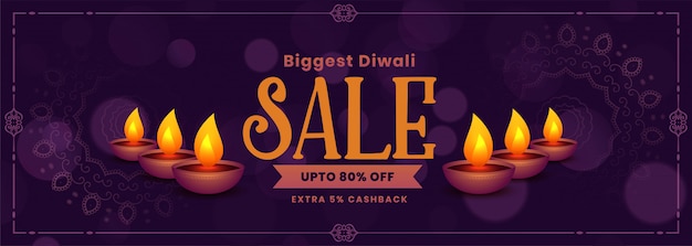 Free vector festival sale banner of happy diwali