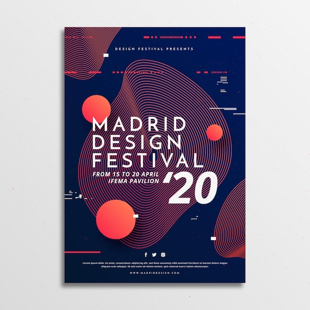 Free vector festival style poster template