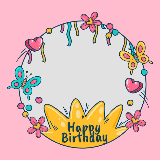 Free vector festive birthday facebook frame