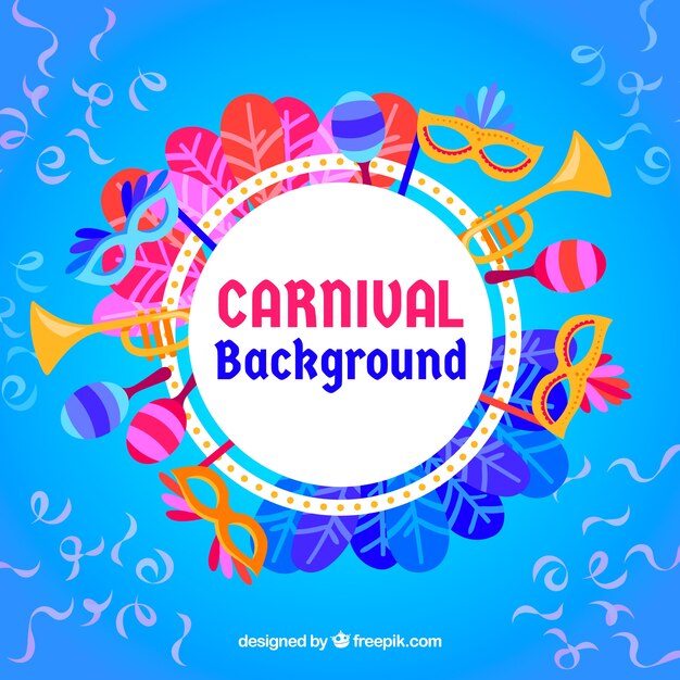 Festive blue carnival background