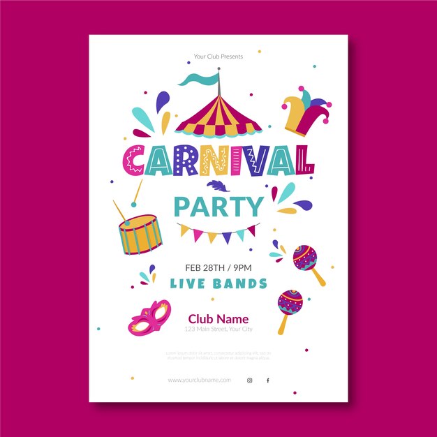 Free vector festive carnival party poster