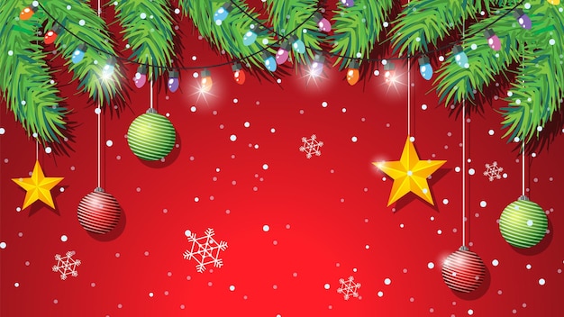 Free vector festive christmas background with ornaments and candy cane