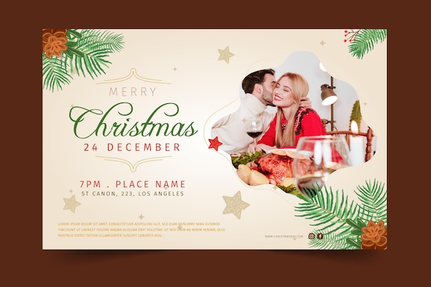 Free vector festive christmas banner template