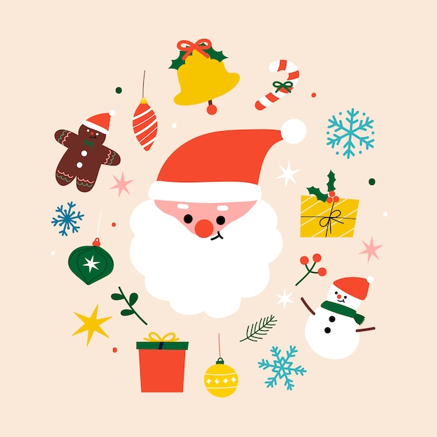 Festive Christmas composition with santa character