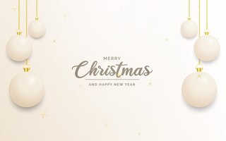 ウェブサイトのソーシャル ネットワークのブログやビデオ チャネルのベクトル図のお祝いクリスマスの装飾白と金のクリスマス ボール