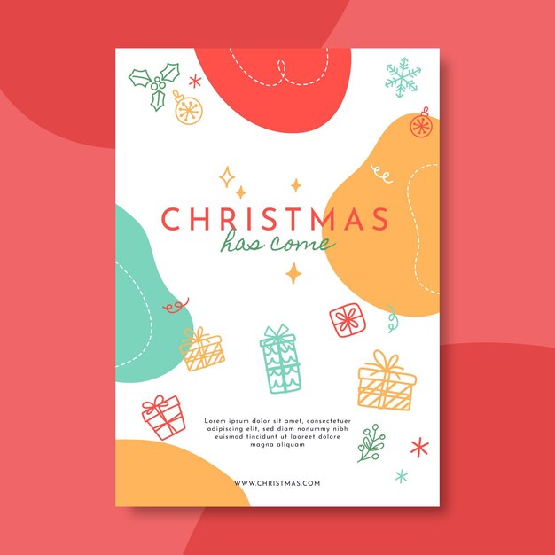 Festive christmas poster template illustrated