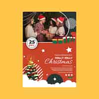 Free vector festive christmas poster template