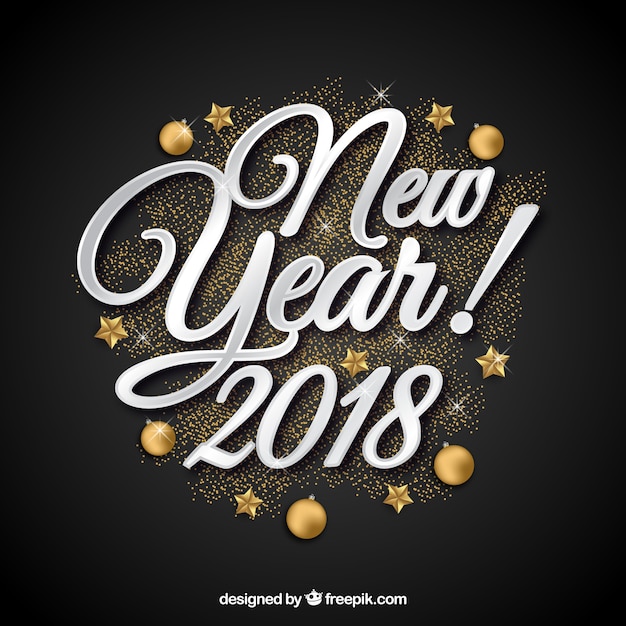 Free vector festive dark design for new year 2018