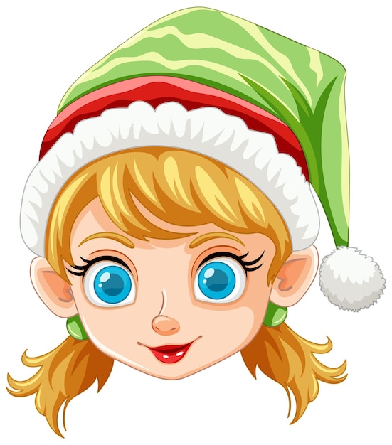 Festive Elf Girl Vector Illustration